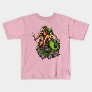 Aqua man with mermaid Kids T-Shirt